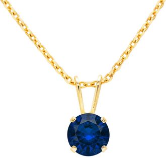 SuperJeweler 3/4 Carat Gemstone Solitaire Pendant Necklace in Gold with Free Chain - Multiple Gemstone Options Available