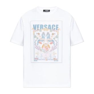 Versace T-Shirts, male, White, Size: XL T-Shirt Coral Theatre Postcard