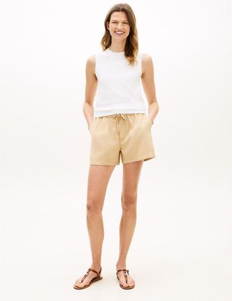 Tommy Hilfiger Womens Lightweight Pull-On Short - Beige - XXL