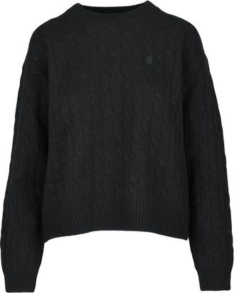 Ballantyne Wol Ronde Hals Pullover Trui - Dames - Ronde hals truien - Zwart - S - Wol - Truien & Vesten