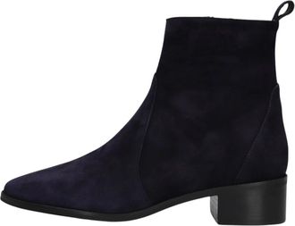 Notre-V 11038 Enkellaarsjes - Dames - Laarzen met Hak - Blauw - 40 EU - Leer - Schoenen