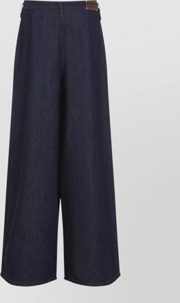 Dries Van Noten denim high-rise wide-leg pleated jeans