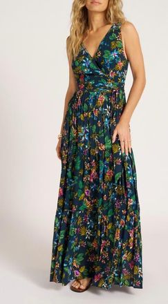 Matty M Floral Print Sleeveless Maxi Dress in Ink at Nordstrom, Size X-Small