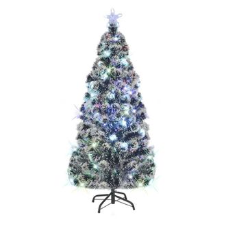 vidaXL &Aacute;rbol De Navidad Preiluminado Con Soporte Y Led Fibra &Oacute;ptica 180 Cm Vidaxl