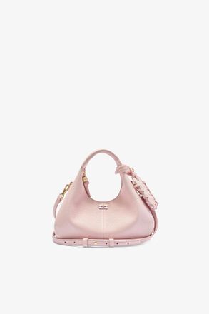 Ganni Pink Grained Mini Hobo Bag