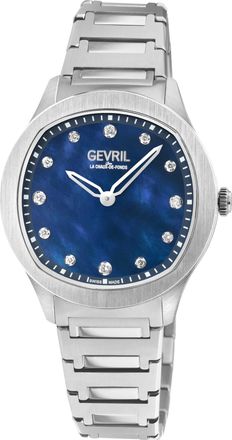 Gevril Group Womens Morcote, Swiss Quartz Watch, Blue MOP Dial, 316L Sapphire Crystal - Silver - One Size