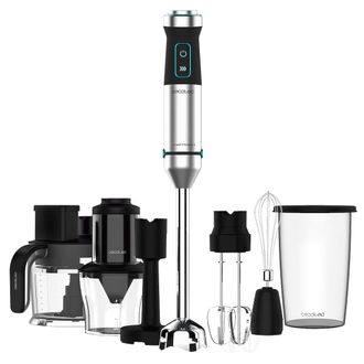 Cecotec Cecotec - Batidora De Mano Power Titanblack 1500 Xl Totalmix. Potencia 1500 W, Cuchillas 4 Hojas Con Recubrimiento Titanio, Pie Xl, Campana Antisalpic