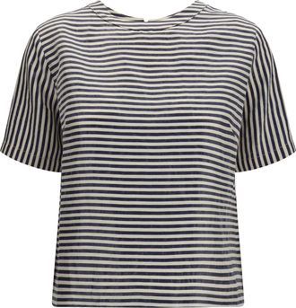 Cruna Womens Short-Sleeved T-Shirt Midnight Blue Linen T-Shirts & Jerseys