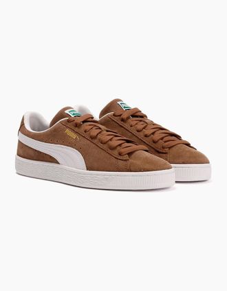 Puma Womens Puma Classic Suede Haute Coffee/White Trainers - Brown - Size: UK 10 / eu 44.5 / us 11