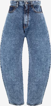 Alaia Weite ausgewaschene Jeans Round Pants Snow Denim