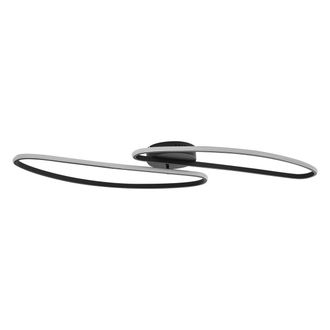 QAZQA Dise&ntilde;o Plaf&oacute;n De Dise&ntilde;o Negro De 100 Cm Con Led Regulable En 3 Pasos Y 2 Luces - Pepe Aluminio /pl&aacute;stico /acero Org&aacute;nica Incluye Led Max. 1 X 35 Watt 