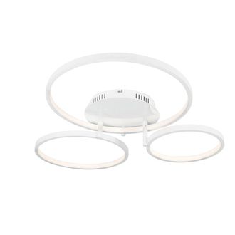 QAZQA Moderno Plaf&oacute;n Moderno Blanco Con Led Y Atenuador - Rondas Aluminio Org&aacute;nica Incluye Led Max. 1 X 30 Watt - Qazqa