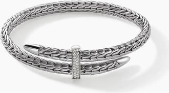 John Hardy Spear Flex Cuff, Sterling Silver, Diamonds M-L - CBP9011072DIXM-L