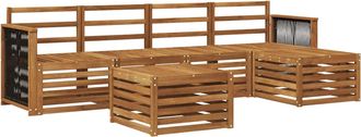vidaXL Conjunto De Sof&aacute;s De Exterior 6 Uds. Natural Vidaxl