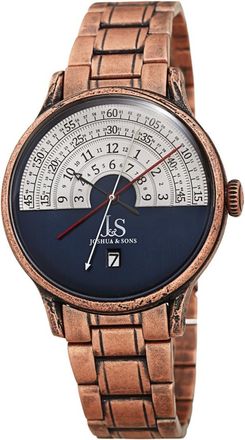 Joshua & Sons Date Blue Dial Mens Watch JX153RGBU