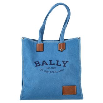 Bally Pre-owned Womens Crystalia Tote Bag in Light Blue Cotton - One Size