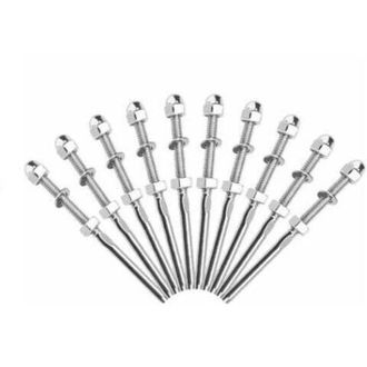 OEM Conector De Cable De Acero Inoxidable Para Aparejos, Tuerca Ciega, Barra Recta, Conectores De Cable Para Barandillas - 1/8, 10 Piezas -crezuo