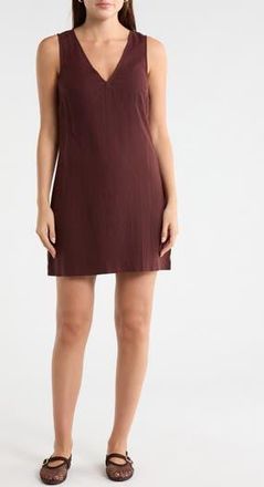 Madewell Marina Linen Blend Minidress in Chocolate Raisin at Nordstrom Rack, Size X-Large