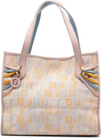 Fendi Pre-owned Canvas Tote - Dames - Vintage Handtas - Beige - ONE Size - Vintage