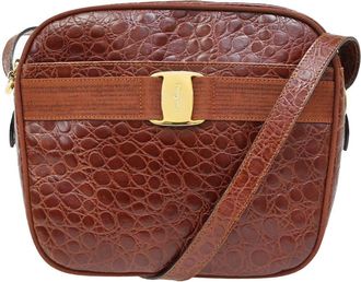 Ferragamo Vala Shoulder Bag Leather Leather Shoulder Bag Bag (Pre-Owned)