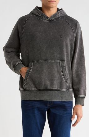 Calvin Klein Garment Washed Fleece Hoodie in Black at Nordstrom Rack, Size Xx-Large