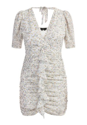 Faina Gedrapeerde jurk Dames Wol Wit Veelkleurig