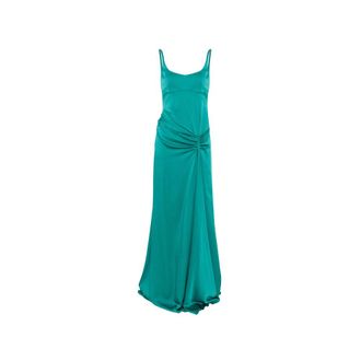 Alexander McQueen Gathered-detail Sleeveless Maxi Dress