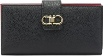 Ferragamo Black Gancini Solid Wallet