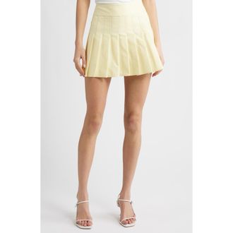 French Connection Sabine Pleated Cotton Twill Miniskirt in Cornsilk Yellow at Nordstrom Rack, Size 10