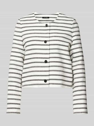 Comma Blazer mit durchgehender Knopfleiste in Offwhite, Gr&ouml;&szlig;e 44