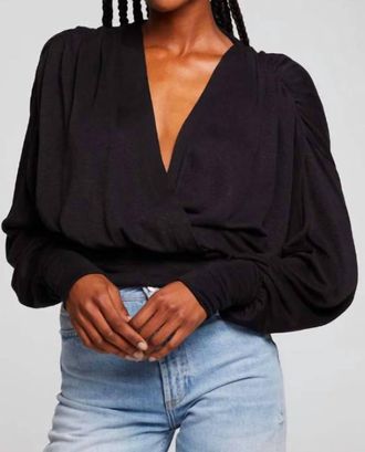Chaser The City Blouse In Licorice