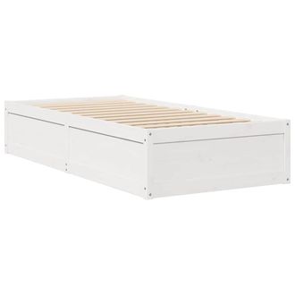 Berkfield Home Modern Bed Frame Frame White 75x190 cm Small Single Solid Wood Pine