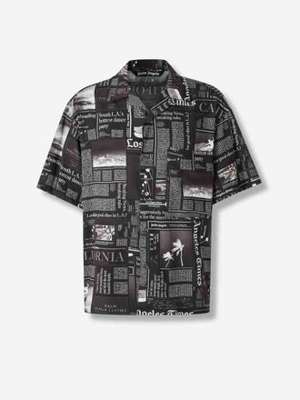 Palm Angels T-Shirt With Newspaper Motif