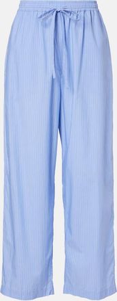 The Row Orien striped cotton wide-leg pants