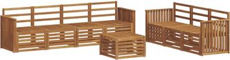 vidaXL Juegos De Sof&aacute;s 8 Uds. Natural Madera De Acacia S&oacute;lida Vidaxl