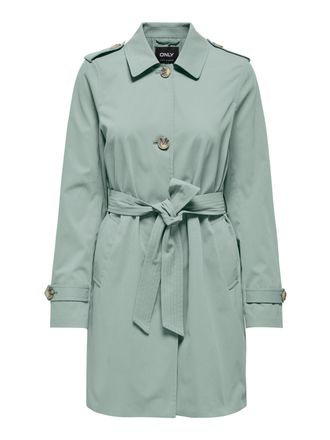 Only Trenchcoat ONLY ONLDISA LIFE SB TRENCHCOAT CC OTW, Damen, Gr. XS, jadeite, Web, Obermaterial: 100% Polyester, unifarben, Po-bedeckend, V-Ausschnitt, M