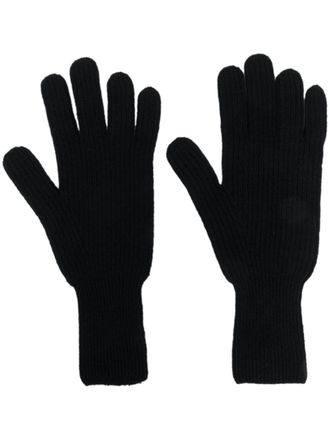 Barrie intarsia-knit cashmere gloves - Black