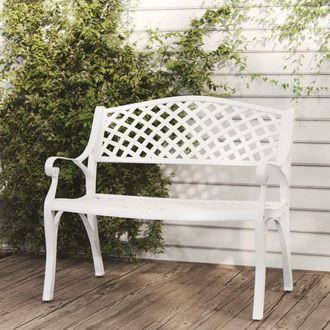 vidaXL Vidaxl - Banco De Jard&iacute;n De Aluminio Fundido Blanco 102 Cm