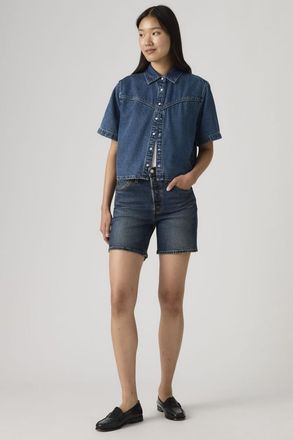 Levi's Shorts 501 de medio muslo Lightweight - Mujer - 23 - Azul / Quilt Shift Lightweight