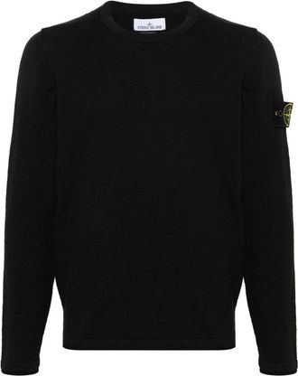 Stone Island Compass-badge jumper - men - Cotton/Polyamide - XXXL - Black