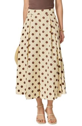 English Factory Polka Dot A-Line Midi Skirt in Cream at Nordstrom, Size Large