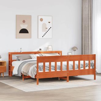 Berkfield Home Bed Frame without Mattress Wax Brown 200x200 cm Solid Wood Pine