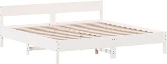 vidaXL Vidaxl - Bed Frame without Mattress White 200x200 cm Solid Wood Pine
