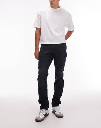 Wrangler River - Jeans affusolati regular fit blu scuro slavato-Blu navy