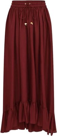 Zimmermann Aster Maxi Rok - Dames - Maxi Rokken - Rood - S - Rokken