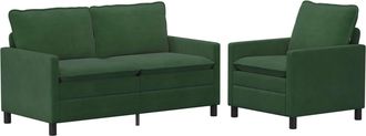 vidaXL Juego De Sof&aacute; 2 Uds. Verde Selva Tela Vidaxl