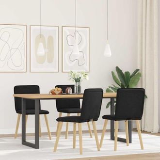 vidaXL Sillas De Comedor 4 Unidades Tela Negras Vidaxl