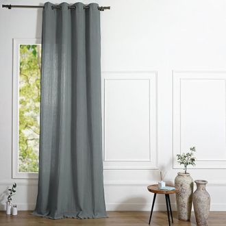 Febronie Cortina con ojales algod&oacute;n azul tormenta 140x260