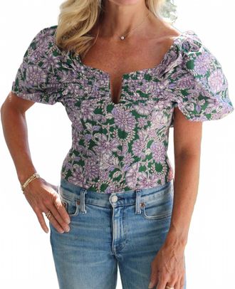Olivaceous Pamela Top In Green Multi