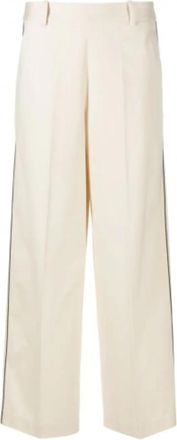 Circolo 1901 Pantal&oacute;n Ancho Raya Lateral - Dames - Wijde Broeken - Beige - XL - Katoen - Broeken